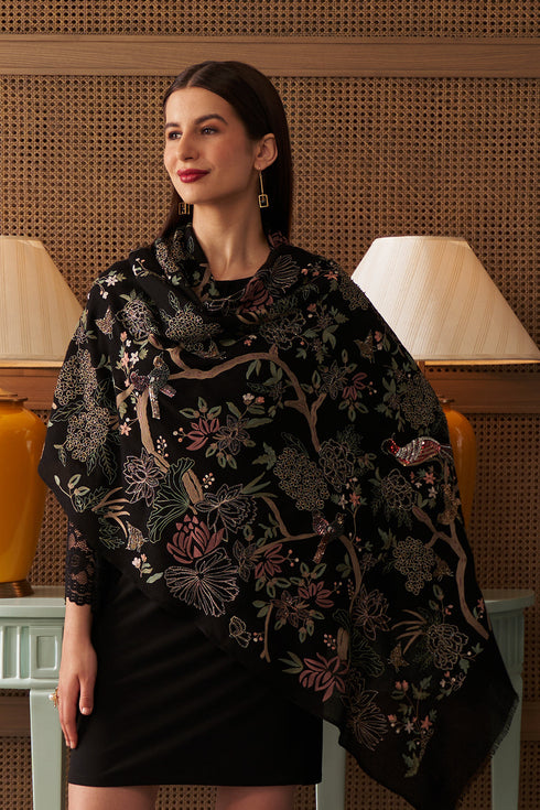 Enchanted Forest Pure Cashmere Stole